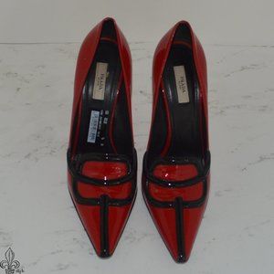 🐦Prada Red & Black Patent heel🐦